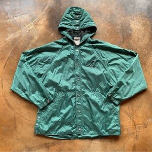 VTG 90s Adidas Green Hooded Oversized Windbreaker Track Jacket